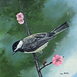 Chickadee with Cherry Blossoms